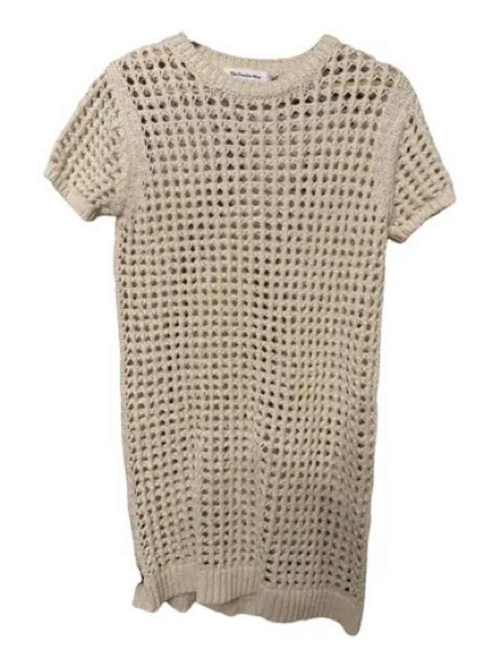 The Frankie Shop Women's Cream Open-Knit Short Sleeve Dress